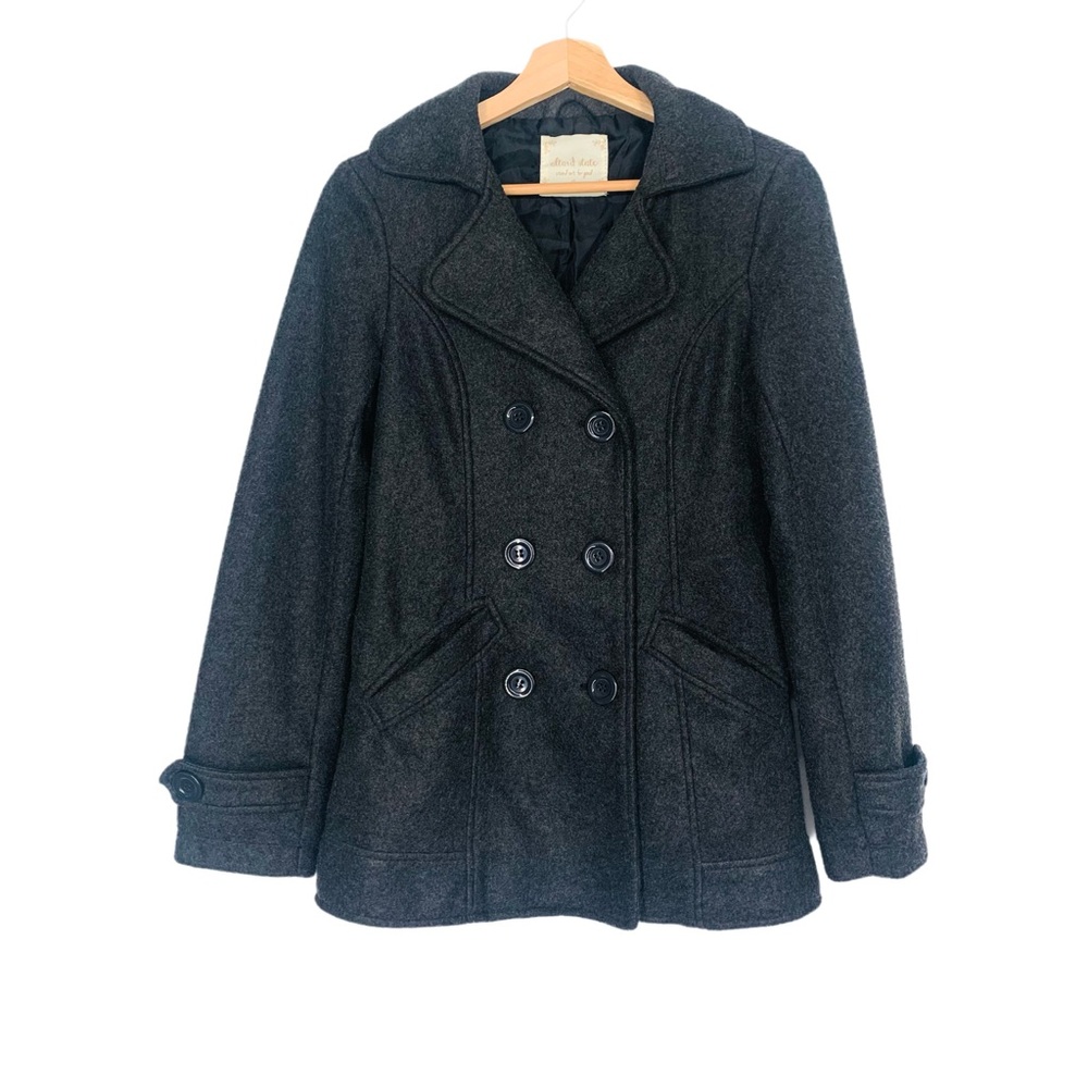 Altar’d State Dark Gray Pea Coat Size Small